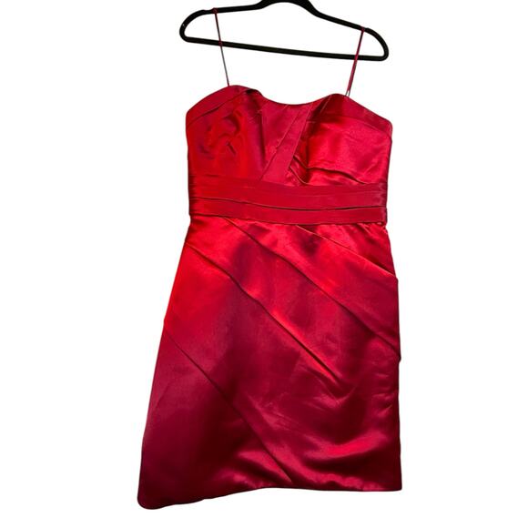 Red Satin Sorella Vita Sweetheart Cocktail Dress - Size 14 - Picture 2 of 16